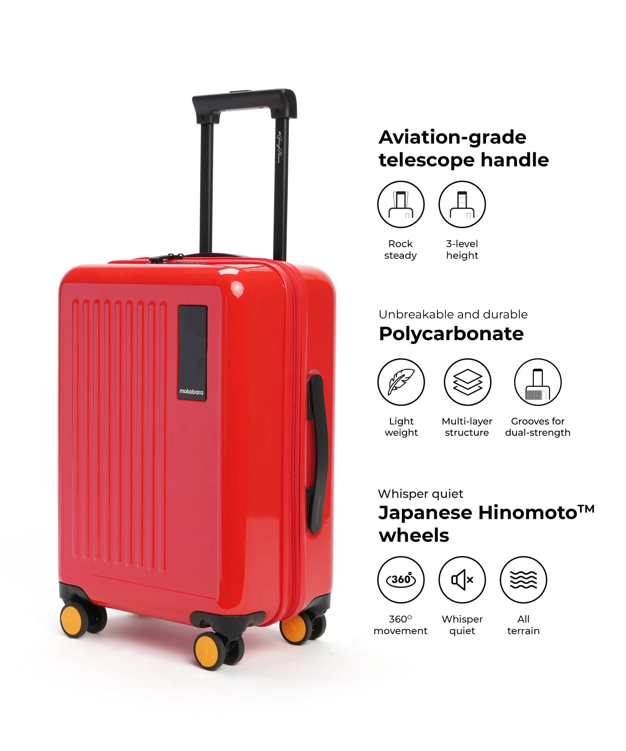 Color_ Maximalist Red (Gloss Edition) | The Transit Luggage - Cabin